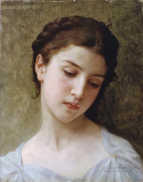  Fille Painting - Etude Tete de Jeune fille Realism William Adolphe Bouguereau